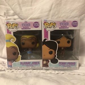 Two funko pops of the proud family the cartoon show